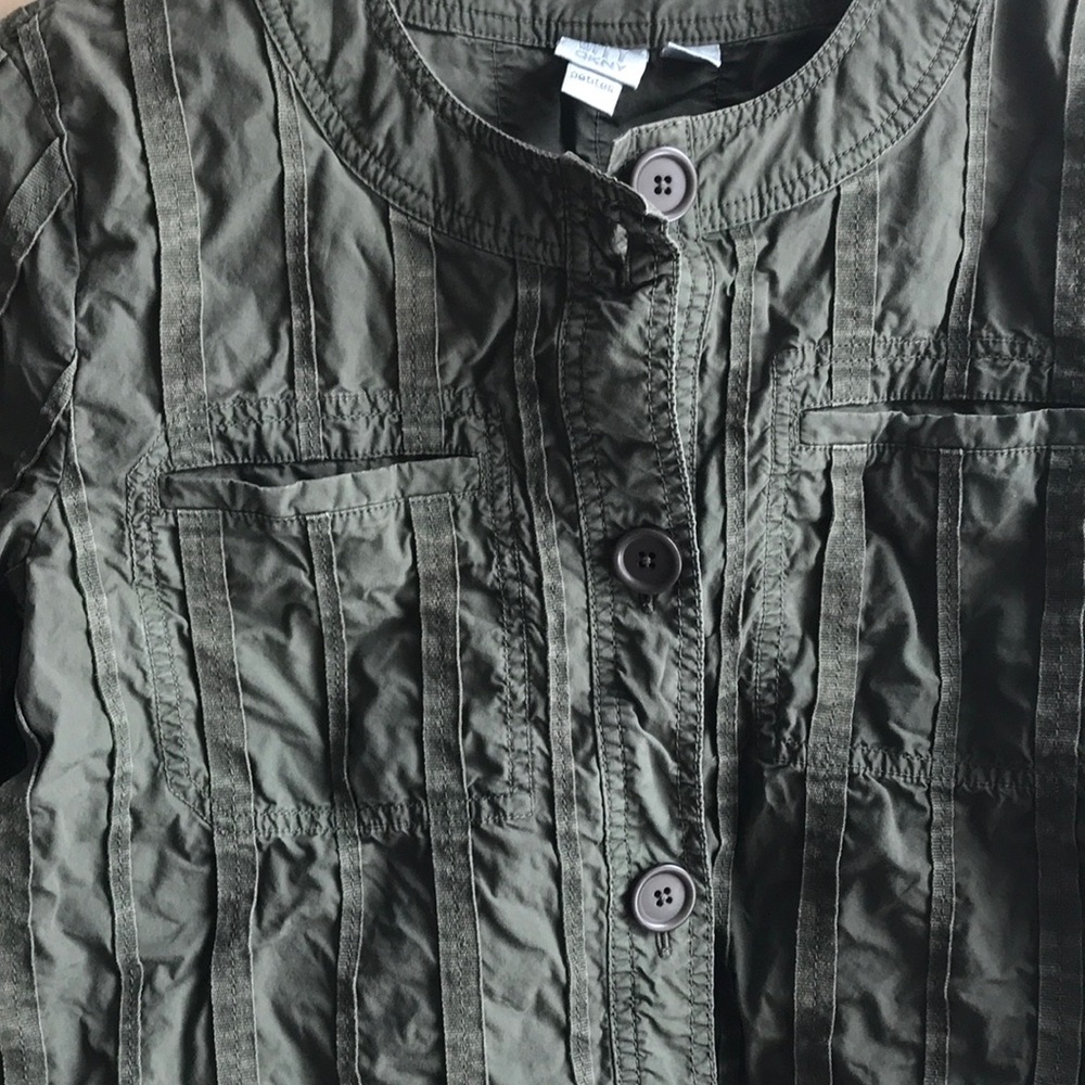 DKNY  CITY DKNY army green waist /crop NWOT 10 petite textured - Picture 10 of 12